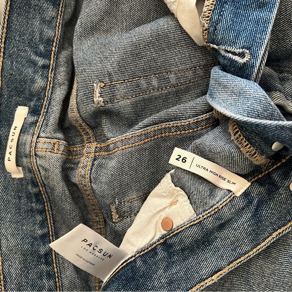 PacSun Ultra High Rise Slim Destroyed Denim Jeans - Picture 8 of 8
